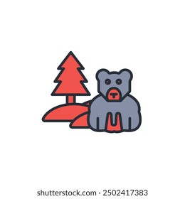 bear icon. vector.Editable stroke.linear style sign for use web design,logo.Symbol illustration.