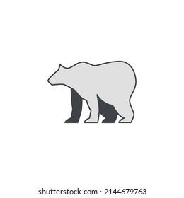 bear icon, Bear warning sign icon in color icon, isolated on white background 