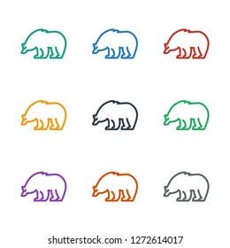 bear icon white background. Editable outline bear icon from animals. Trendy bear icon for web and mobile.
