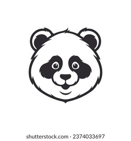 Icono del oso. Animales salvajes. Panda. Oso asiático. Carácter panda. Impresión de camisetas. Plantilla de logotipo. Logo de Panda. Oso salvaje. avatar animal. Avatar de Panda. Ilustración vectorial. Símbolo zoológico. Carácter animal