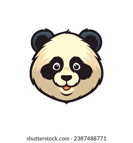 Icono del oso. Animales salvajes. Panda. Oso asiático. Carácter panda. Impresión de camisetas. Plantilla de logotipo. Logo de Panda. Oso salvaje. avatar animal. Avatar de Panda. Ilustración vectorial. Símbolo zoológico. Carácter animal. Naturaleza