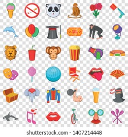 Bear icons set. Cartoon style of 36 bear vector icons for web for any design