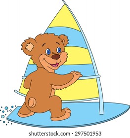 Bear illustration. Animals vector. Animals cartoon. Bear vector. Sport animals