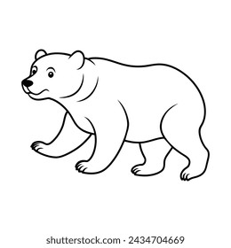 Bear illustration coloring page for kids