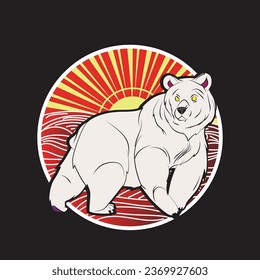 bear illustration design for sukajan is mean japan traditional cloth or t-shirt with digital hand drawn Embroidery Men T-shirts Summer Casual Short Sleeve Hip Hop T Shirt Streetwear