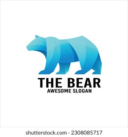 bear illustration gradient mascot logo