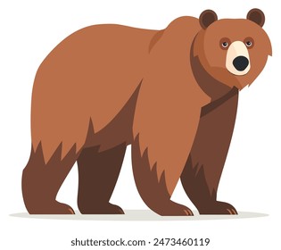 Ilustración de oso, ideal para la vida silvestre y temas de Naturaleza - Ilustración vectorial plana