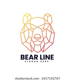 Diseño del logotipo de la línea de iluminación del oso