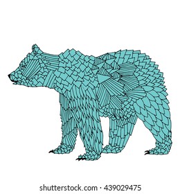 Bear illustration on simple white background - Good for T-shirt, bag or whatever print. Vector illustration