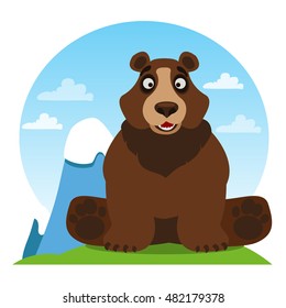 Bear. Illustration on the theme of protection of animals and the environment.