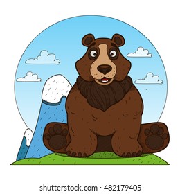 Bear. Illustration on the theme of protection of animals and the environment.