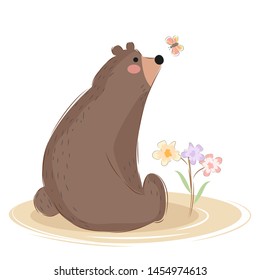 bear illustration for personal project, background, invitation, wallpaper and many more