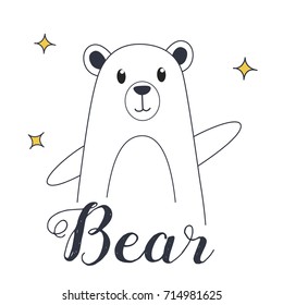 Bear illustration for t-shirt and print design