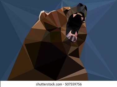 Bear illustration Vector Grizzly Angry & Strength eps10