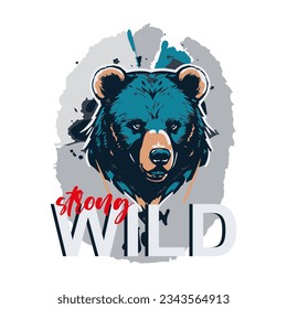 bear illustration vector t shirt design