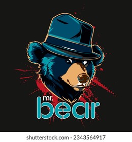 bear illustration vector t shirt design