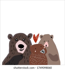 Bear illustration for your design:card, poster, wall