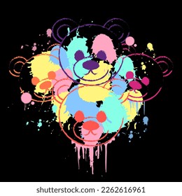 Bear illustration,Vector graphic design for t-shirt.