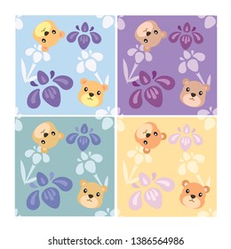 Bear and Iris Wallpaper for Children Day 