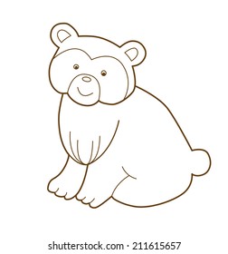 bear isolated on white (vector illustration)