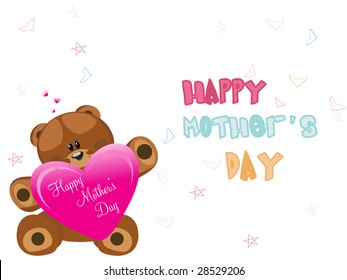 oso con fondo de corazón rosa aislado para celebración