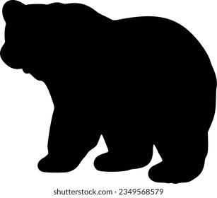 icono de la silueta vectorial aislada del oso