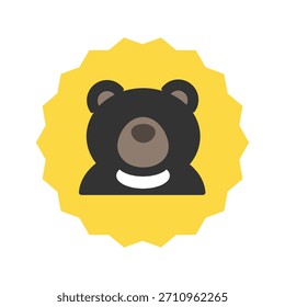 Oso (oso negro japonés) Advertencia de advertencia de letrero pegatina material de ilustración