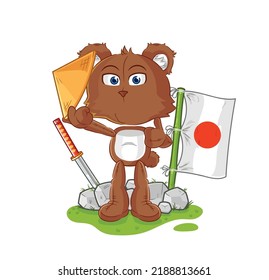 the bear japanese vector. cartoon character