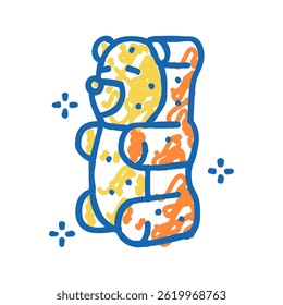 urso de geleia doce goma ícone doodle esboço vetor. urso goma de geleia doce. ilustração símbolo isolado