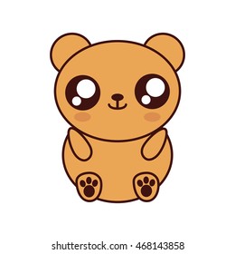 bear kawaii cute animal little icon. Isolated and flat illustration