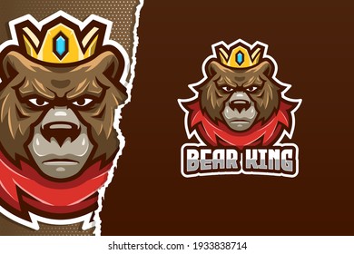 Bear King E-sport Logo Template