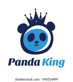 Bear King Logo Vector, Panda King Logo Vector