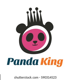 Bear King Logo Vector, Panda King Logo Vector