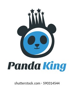 Bear King Logo Vector, Panda King Logo Vector