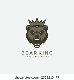 Bear King Logo Vector template design,
