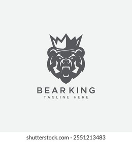 Bear King Logo Vector template design,
