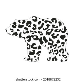Bear With Leopard Pattern,Animal Seamless Pattern For T-Shirt Design Or Any POD 