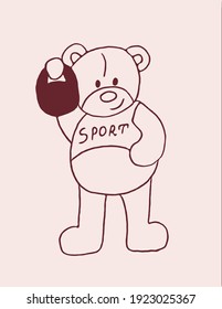 el oso eleva un peso pesado