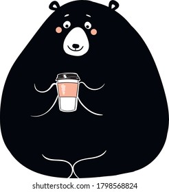 bear likes to drink coffee