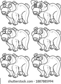 Dibujo A Mano De Diseño De Línea De Oso Dibujo Ilustración Vector Para Libro De Colores Para Adultos Y Niños