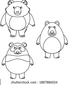 Bear Line Art Design Hand Drawing Sketch Vector illustration For Adult And Kids Coloring Book