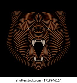 the bear line art illustration