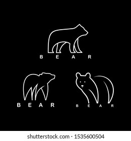bear line art logo designs