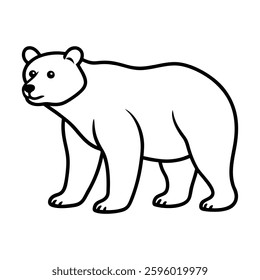 A bear line art on a white background