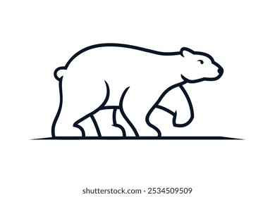 bear line art silhouette vector illustration