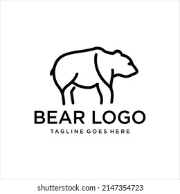 Bear Line Drawing Logo Icon Label Stock Vector (Royalty Free ...