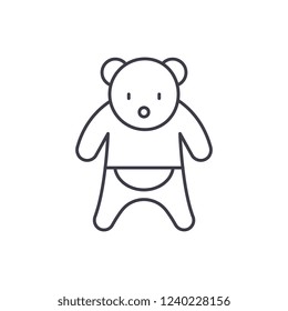 Bear line icon concept. Bear vector linear illustration, symbol, sign