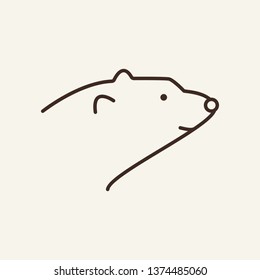 Bear line icon. Head, profile, animal. Trade concept. Vector illustration can be used for topics like for stock exchange market, symbol, investment