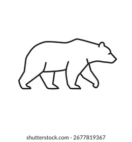 Bear line icon, suitable for icons, logos, wildlife and animal life symbols. 