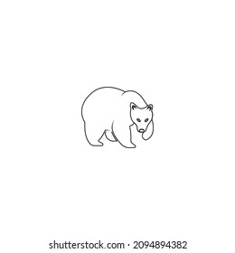 Bear line  icon vector illustration logo design.